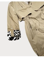 Kurtka z ozdobnym wykończeniem Goodlookin beżowa-panterka (B8521-12)