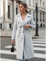 Dámský oversize kabát CASHMELY s dlouhým vázáním šedý FashionStreet NY0713 Dámský oversize kabát CASHMELY s dlouhým vázáním šedý FashionStreet NY0713