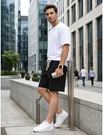 Pánské černé teplákové kraťasy FashionStreet SX2632