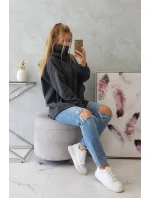 Zateplená mikina se zipem na zádech grafitová Zateplená mikina se zipem na zádech grafitová