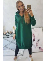 Zateplená mikina s bočními rozparky tmavě zelená Zateplená mikina s bočními rozparky tmavě zelená