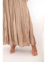 Dámská maxi bavlněná sukně s gumičkou v pase camelová