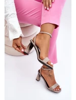 patentované sandály na podpatku Šede Owen