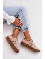 Zazoo N1068S4 Dámské Semišové Sneakersy Na Platformě Leopardí Růžové