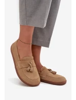 Kožené semišové mokasiny typu barefoot Zazoo 322 béžové