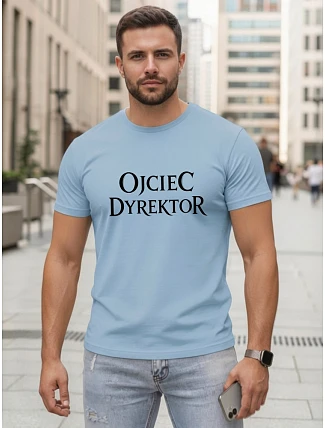 Pánské klasické tričko s nápisy bavlna modrá FashionStreet NX5144R
