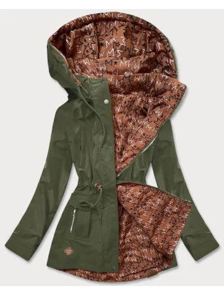 Dámská oboustranná bunda v khaki barvě parka/prošívaná (CAN-621) Dámská oboustranná bunda v khaki barvě parka/prošívaná (CAN-621)