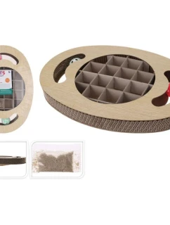 INTERAKTIVNÍ HRAČKA PRO KOČKY KARTONOVÉ DŘEVĚNÉ KULIČKY 2 KS 36X25X5CM