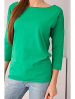 Dámská halenka s lodičkovým výstřihem zelená Dámská halenka s lodičkovým výstřihem zelená