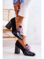 Semišové Lodičky Hadí Kůže černé Sofie Semišové Lodičky Hadí Kůže černé Sofie