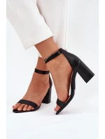 Dámské Sandály Na Podpatku S Páskem Černé Fevenne Dámské Sandály Na Podpatku S Páskem Černé Fevenne