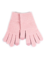 Dívčí pětiprsté dotykové rukavice Yoclub RED-0085G-005C-003 Pink