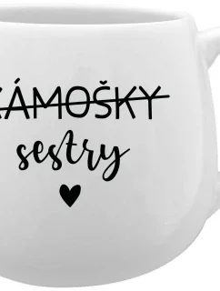 KÁMOŠKY SESTRY - bílý keramický hrníček 300 ml