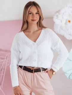 Dámský oversize žebrovaný svetr SWEETDREAM white FashionStreet MY2459