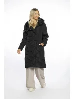 Volná černá dámská bunda s ozdobným prošíváním Ann Gissy (AG1-J9161)