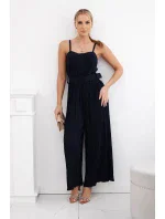 Plisovaný overal s ramínky námořnická modř Plisovaný overal s ramínky námořnická modř