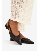 Dámské sandály s pletením na klíně Černé Nivorra