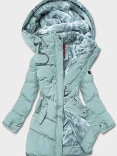 Dámská prošívaná zimní bunda v mátové barvě (2m-963)