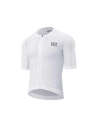 Cyklistický dres Rockbros 15200025 krátký rukáv velikost S - bílý