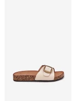 Dámské sandály na korkové platformě s přezkou béžové Vianara