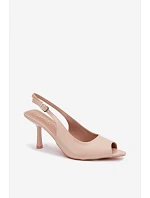Dámské sandály na podpatku Béžové Sevina
