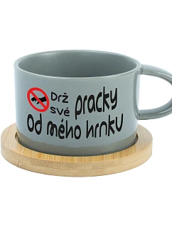 DRŽ SVÉ PRACKY OD MÉHO HRNKU - šedý hrníček makronka 200 ml