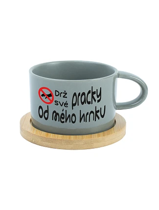 DRŽ SVÉ PRACKY OD MÉHO HRNKU - šedý hrníček makronka 200 ml