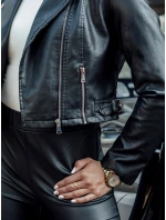 Dámská kožená bunda krátká přechodná ramones BARBADOS černá FashionStreet TY4549