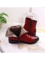 Jezzi W JEZ52G zateplené zdobené boty červená Jezzi W JEZ52G zateplené zdobené boty červená