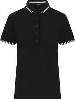 Daiber JN 1305 Dámské těžké piqué polo s proužky 02.1305 black/white/grey