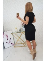 Šaty s obálkou dole černé Šaty s obálkou dole černé