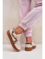 Dámské Sneakersy Na Platformě Pantherka Béžové Totter Dámské Sneakersy Na Platformě Pantherka Béžové Totter