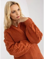 Dámský svetr LO SW LK 3001 kardigan.82P tmavě oranžový Dámský svetr LO SW LK 3001 kardigan.82P tmavě oranžový