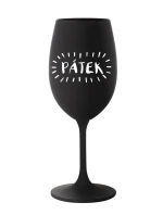 PÁTEK - černá sklenice na víno 350 ml