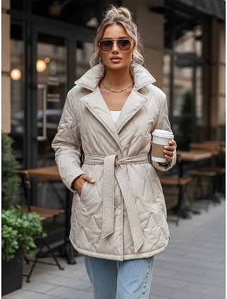 Dámská přechodná bunda TY5587 krémová - FashionStreet