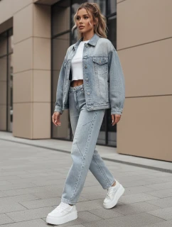 Dámské džínové kalhoty se širokými nohavicemi WIDENO modrá FashionStreet UY2492