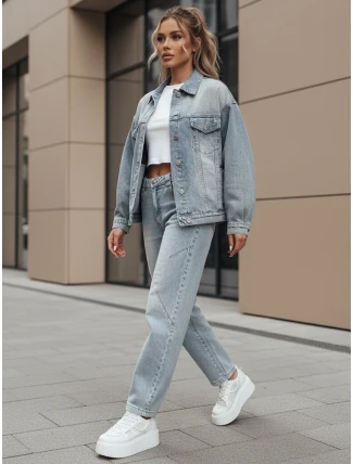 Dámské džínové kalhoty se širokými nohavicemi WIDENO modrá FashionStreet UY2492