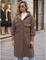Dámský dlouhý kabát z ovčí kůže s kapucí Fango FashionStreet NY0799 Dámský dlouhý kabát z ovčí kůže s kapucí Fango FashionStreet NY0799