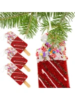 ZMRZLINOVÁ DEKORACE ZÁVĚSNÁ CETKA 3KS ČERVENÁ