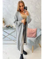 Svetr dlouhý kardigan tmavě šedý Svetr dlouhý kardigan tmavě šedý
