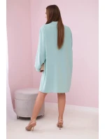 Dlouhá košile s viskózou tmavá máta