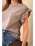 Dámská bavlněná halenka s nařaseným rukávem fango