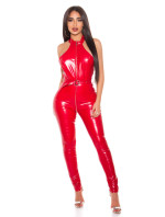 Sexy KouCla Backless Faux Leather Overall