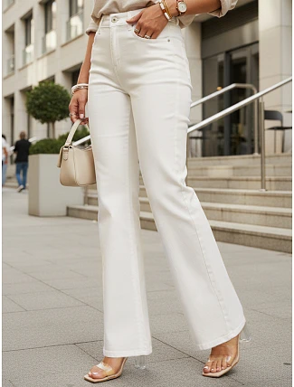 Dámské džíny bootcut high rise white FashionStreet UY2960