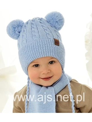 AJS 48-313 Chlapecká sada čepice+šátek AJS 48-313 Chlapecká sada čepice+šátek