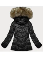 Černá dámská prošívaná bunda pro přechodné období (H-205-1) Černá dámská prošívaná bunda pro přechodné období (H-205-1)