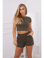 Bavlněná souprava s khaki šortkami