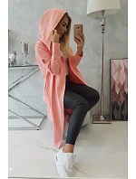 Dlouhý kabát s kapucí meruňkový Dlouhý kabát s kapucí meruňkový