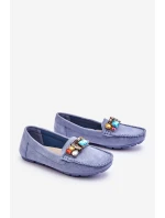 Dámské semišové mokasíny s krystaly Modre Lucille