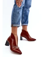 Kožené Boty Na Słupku Maciejka 05262-02 Hnědé Kožené Boty Na Słupku Maciejka 05262-02 Hnědé